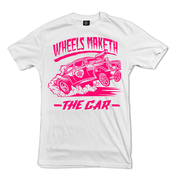 Wheels Maketh The Car Pink/White (T-Shirt)