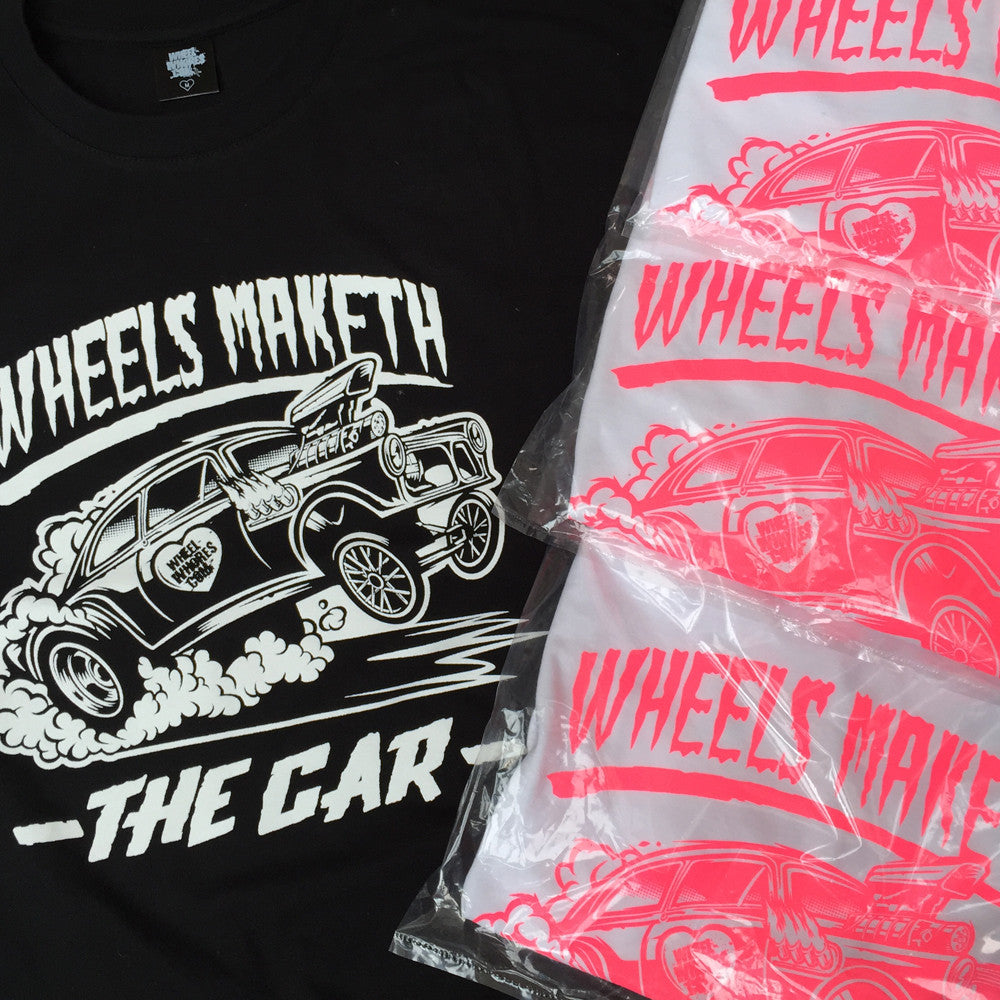 Wheels Maketh The Car Pink/White (T-Shirt)