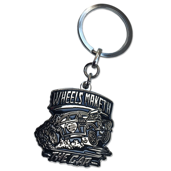 Wheels Maketh (Black/Chrome) Keyring