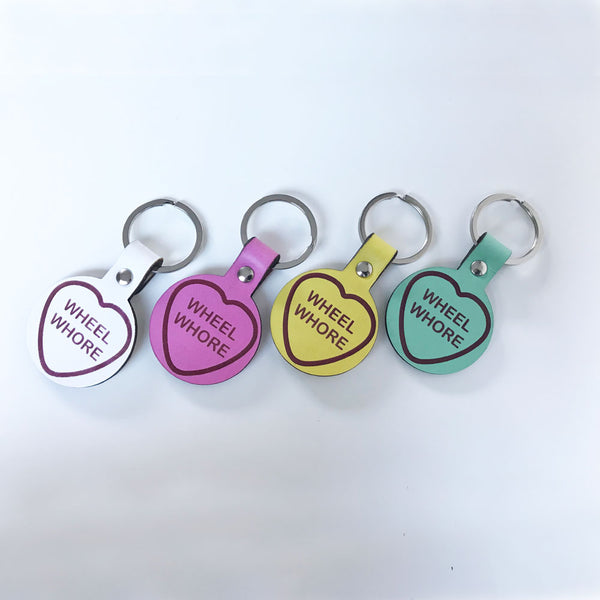 Leather Love Heart Keyring