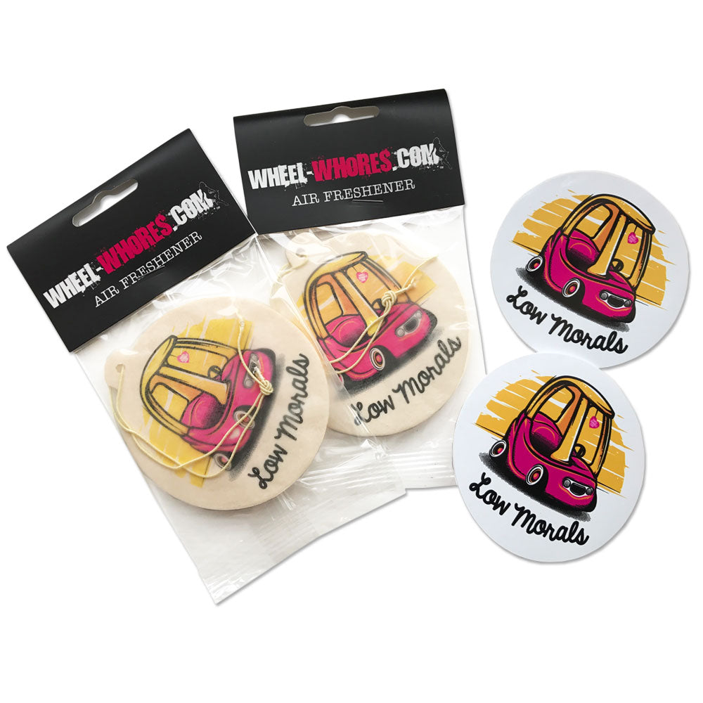 Low Morals Sticker & Air Freshener Combo Pack